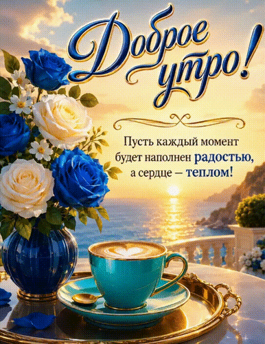 Анимированная открытка Доброе утро