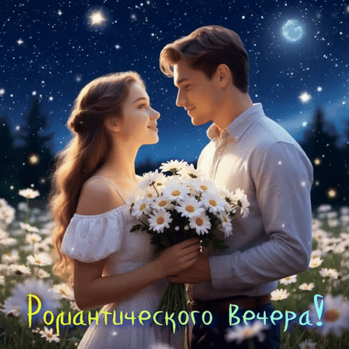 Анимированная открытка Романтического вечера!