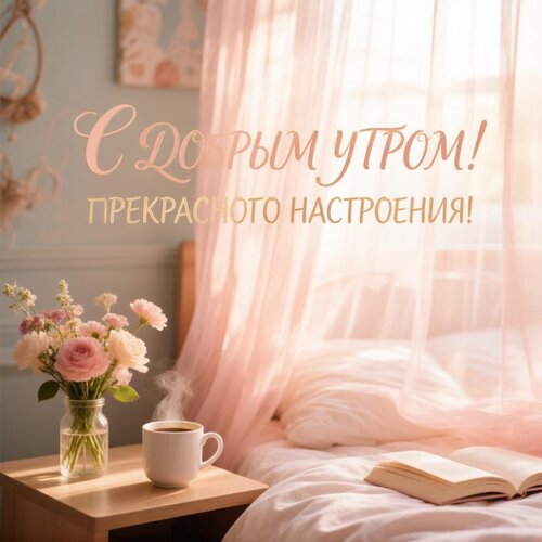 Открытка С добрым утром. Прекрасного настроения.