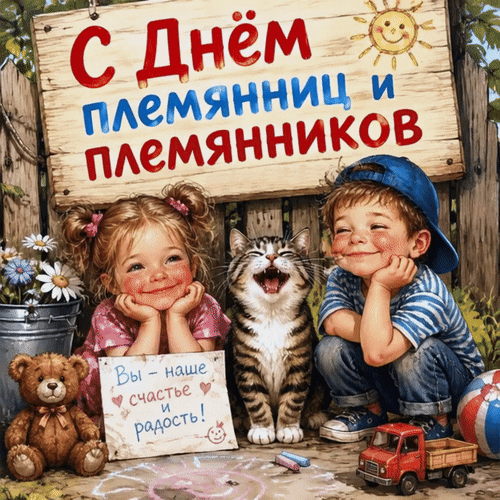 Анимированная открытка С Днём племянниц и племянников