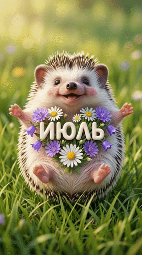 Анимированная открытка Июль