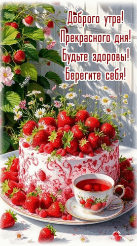 Анимированная открытка Доброго утра! Прекрасного дня! Будьте здоровы! Берегите себя!