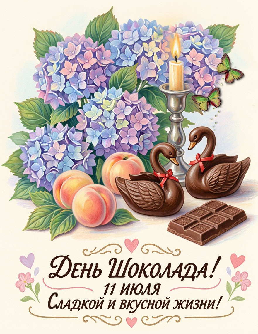Открытка 11 июля день шоколада