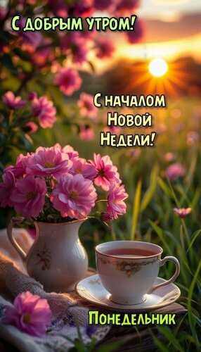 Открытка С добрым утром! С началом новой недели!