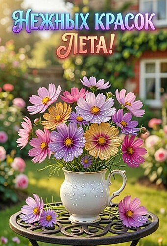 Открытка НЕЖНЫХ КРАСОК ЛЕТА!