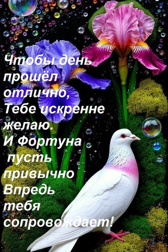 Открытка Чтобы день прошёл отлично, Тебе искренне желаю. И Фортуна пусть привычно Впредь тебя сопровождает!