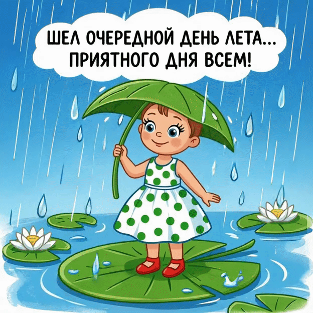 Анимированная открытка Шел очередной день лета... Приятного дня всем!