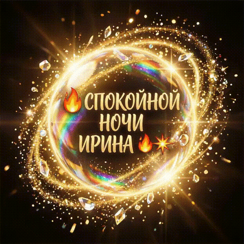 Анимированная открытка Спокойной ночи, Ирина