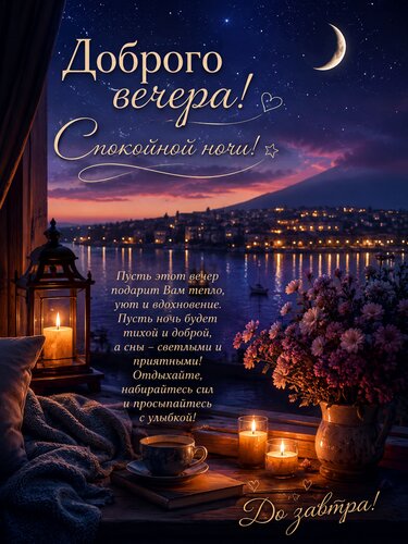 Открытка Доброго вечера