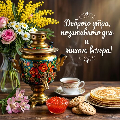 Открытка Доброго утра, позитивного дня и тихого вечера!