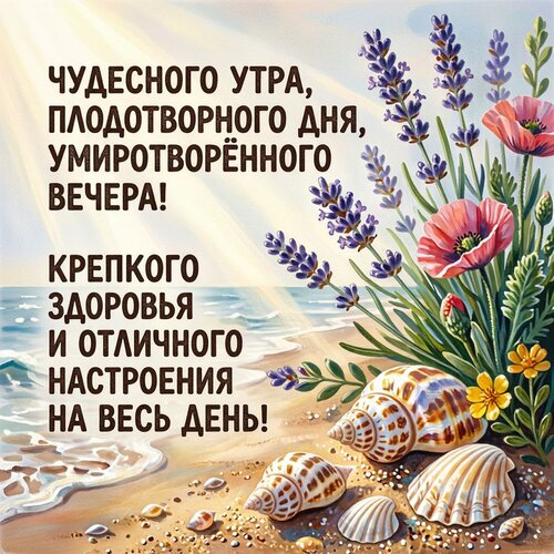 Открытка Чудесного утра, плодотворного дня, умиротворённого вечера!