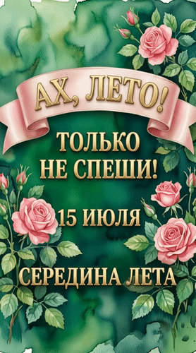 Анимированная открытка Ах, Лето! Только не спеши! 15 июля Середина лета