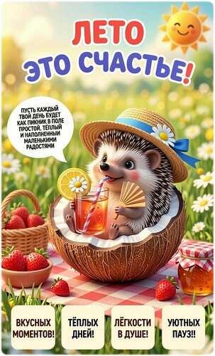 Открытка ЛЕТО - ЭТО СЧАСТЬЕ!