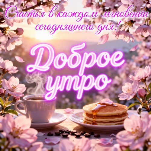 Открытка Счастья в каждом мгновении сегодняшнего дня! Доброе утро