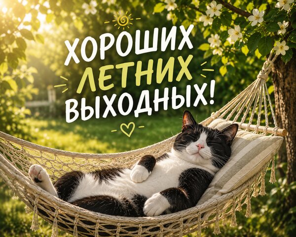 Открытка Хоррших летних выходных!