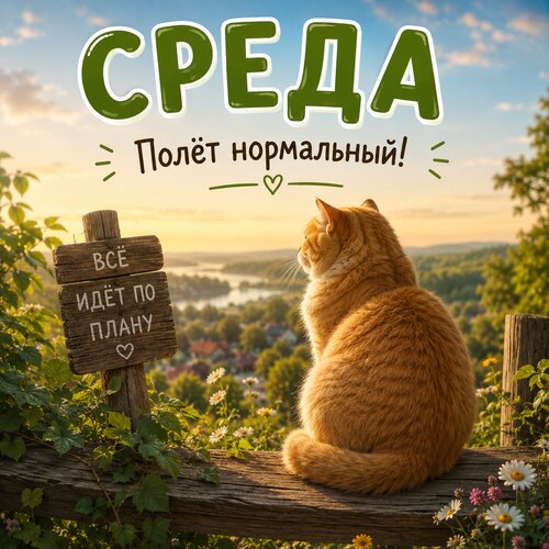 Открытка Среда. Полёт нормальный!