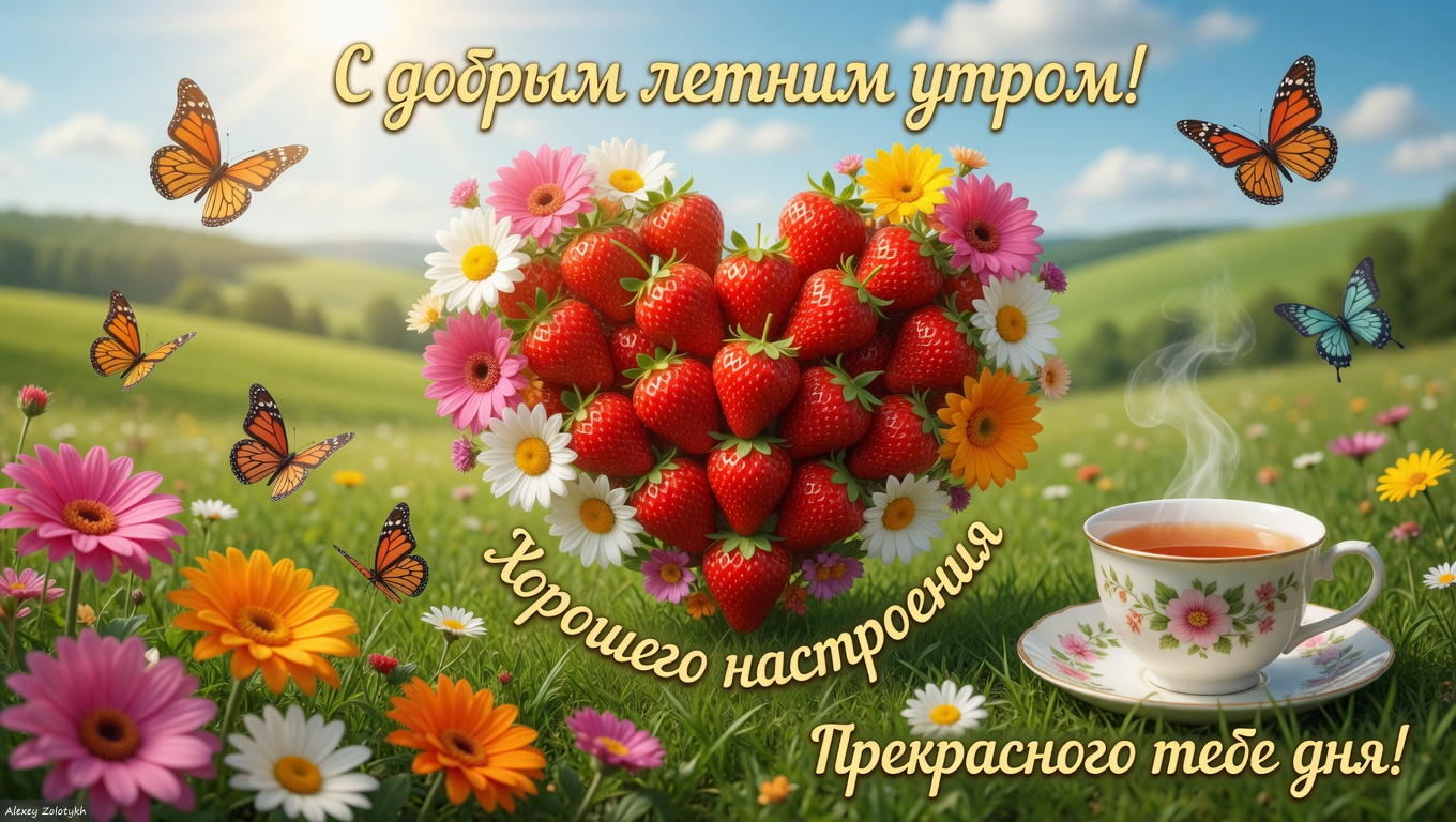 Открытка Доброе утро! Пусть день начнётся с улыбки!