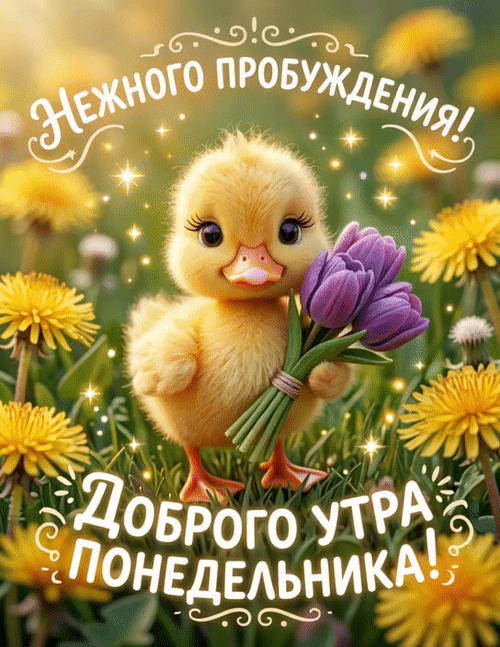 Анимированная открытка Понедельник