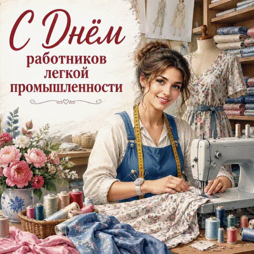 Анимированная открытка С Днём работников легкой промышленности