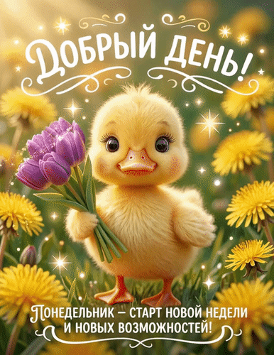 Анимированная открытка Понедельник