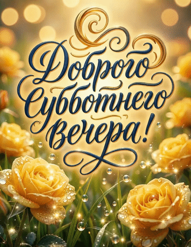 Анимированная открытка Доброго субботнего вечера