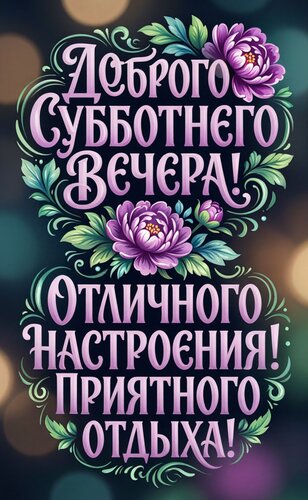 Открытка Вечер субботы