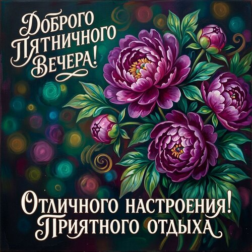 Открытка Доброго пятничного вечера
