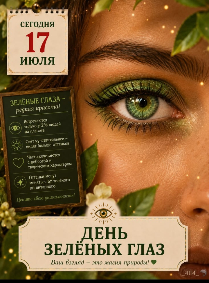 Открытка День зелёных глаз
