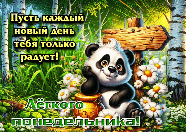 Анимированная открытка Понедельник