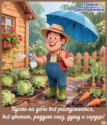 Открытка День дачника