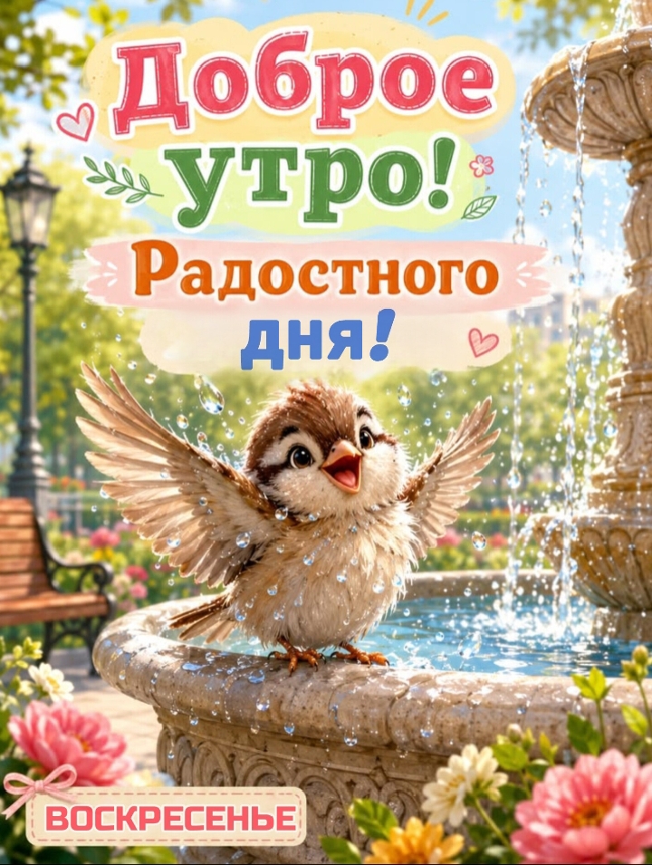 Открытка Доброе утро, радостного дня, воскресенье