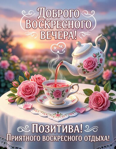 Открытка Доброго воскресного вечера