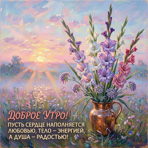Открытка Доброе утро! Пусть сердце наполняется любовью, тело — энергией, а душа — радостью!