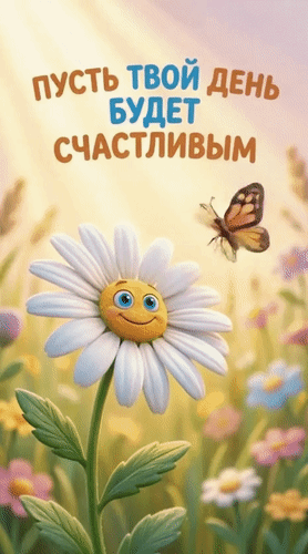 Анимированная открытка Пусть твой день будет счастливым!