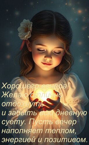 Открытка Хорошего вечера! Желаю отлично отдохнуть и забыть всю дневную суету. Пусть вечер наполняет теплом,