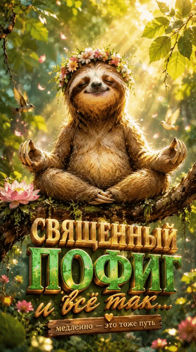 Анимированная открытка Священный пофиг и всё так... медленно - это тоже путь