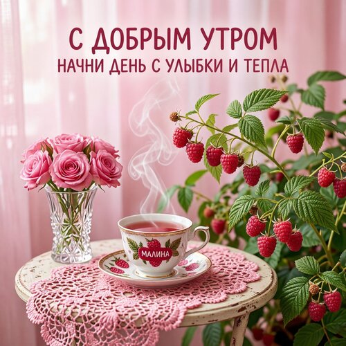 Открытка Доброе утро! Начни день с улыбки...
