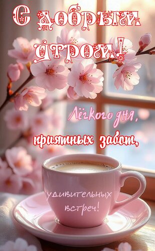 Открытка С добрым утром. Лёгкого дня, приятных забот, удивительных встреч