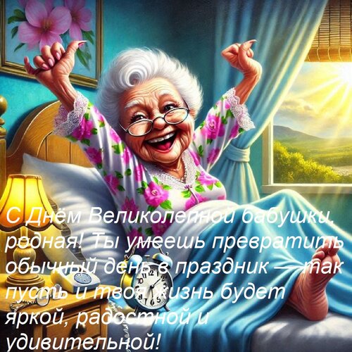 Открытка С Днём Великолепной бабушки, родная! Ты умеешь превратить обычный день в праздник — так пусть и твоя