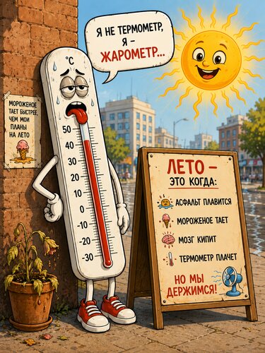 Открытка Я нетермометр. Я - жарометр.