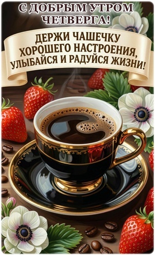 Открытка С ДОБРЫМ УТРОМ ЧЕТВЕРГА!