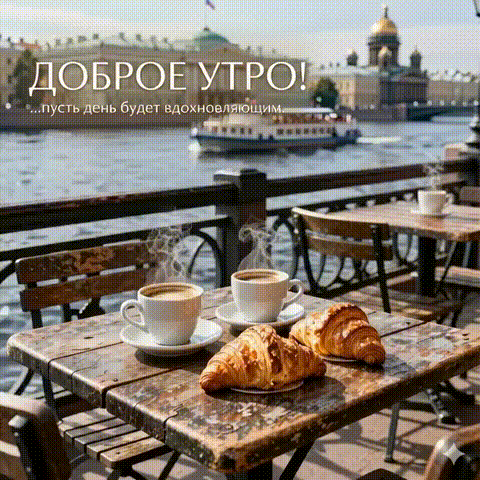 Анимированная открытка Доброе утро! ... пусть день будет вдохновляющим