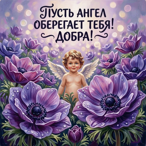 Анимированная открытка Пусть ангел оберегает тебя