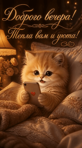Анимированная открытка Доброго вечера! Тепла вам и уюта!