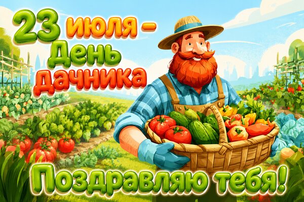 Открытка С днем дачника