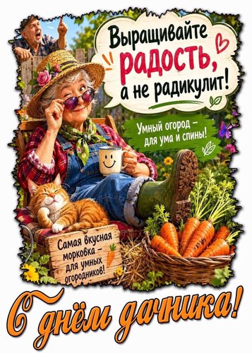 Открытка С днем дачника
