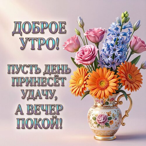 Открытка Доброе утро! Пусть день принесёт удачу, а вечер покой!