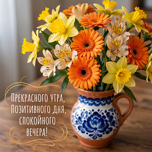 Открытка Прекрасного утра, позитивного дня, спокойного вечера!