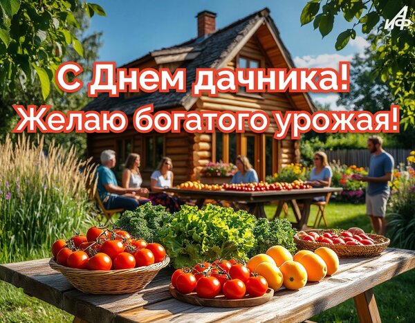 Открытка С днем дачника