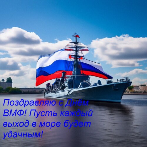 Открытка Поздравляю с Днём ВМФ! Пусть каждый выход в море будет удачным!
